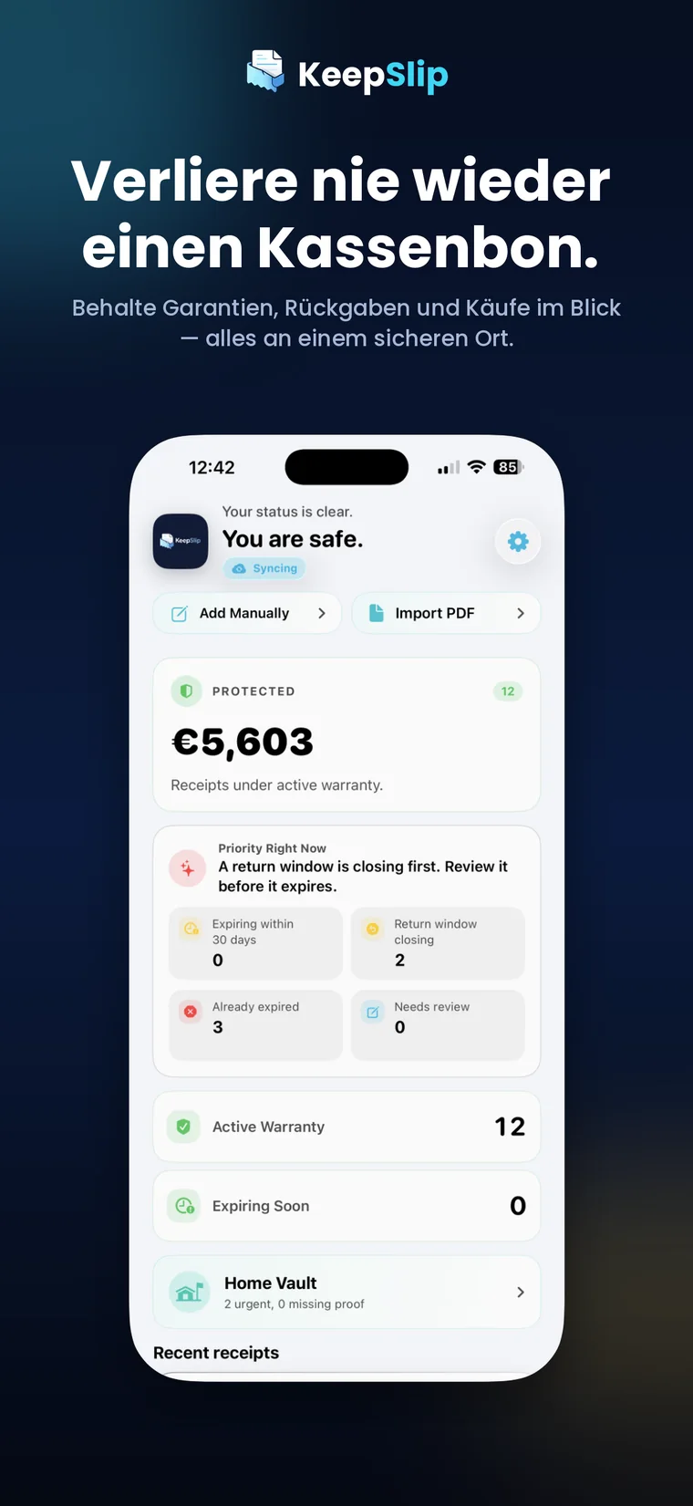 KeepSlip app