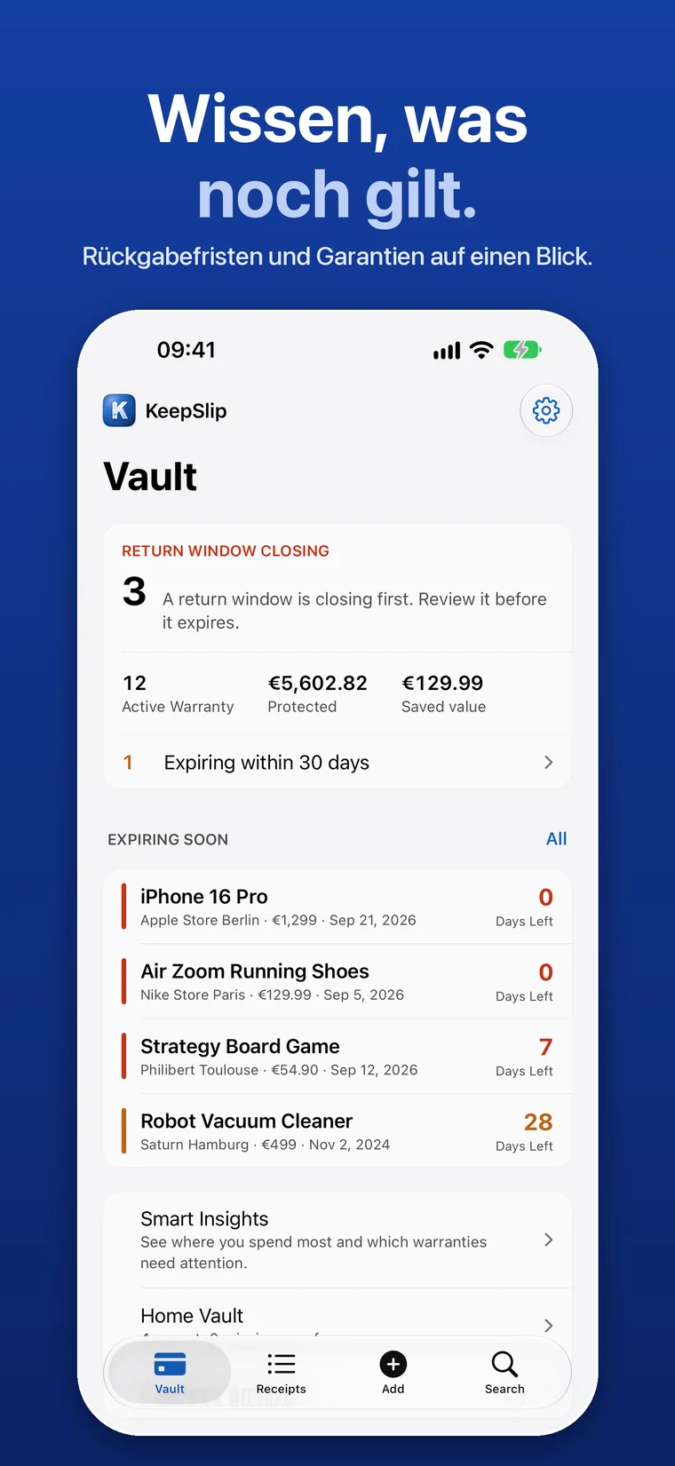 KeepSlip app
