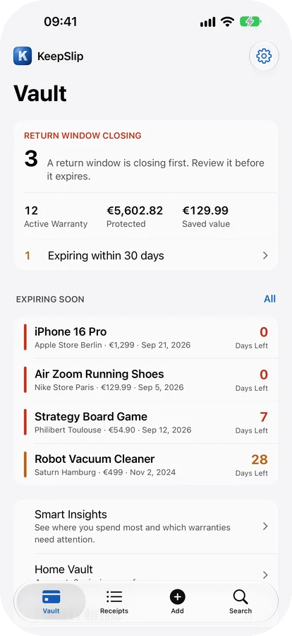 KeepSlip on iPhone