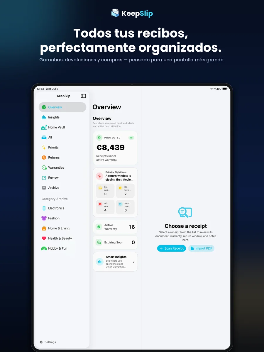KeepSlip on iPad