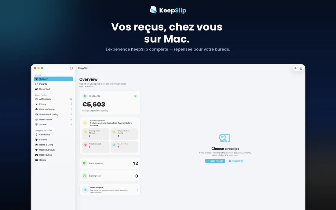 KeepSlip on Mac