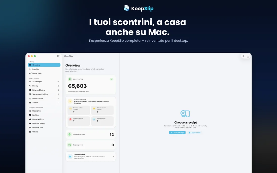KeepSlip on Mac