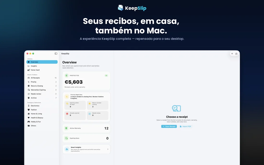 KeepSlip on Mac