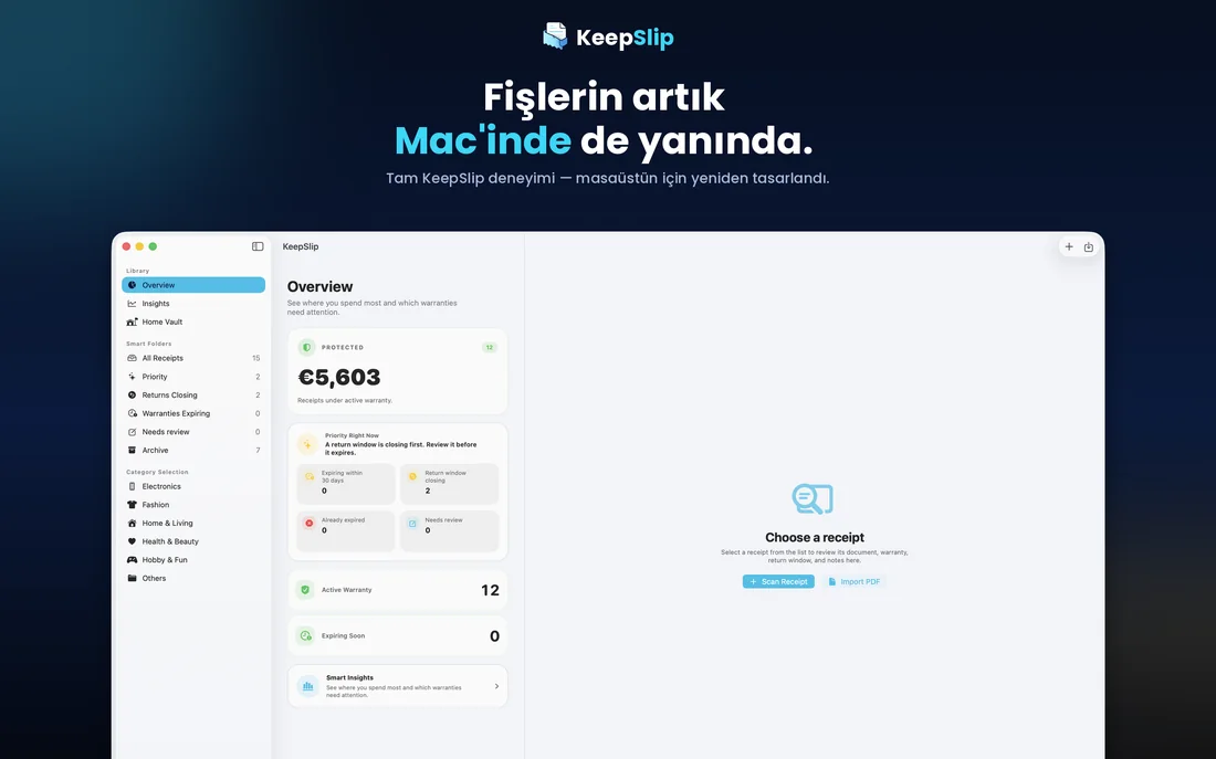 KeepSlip on Mac